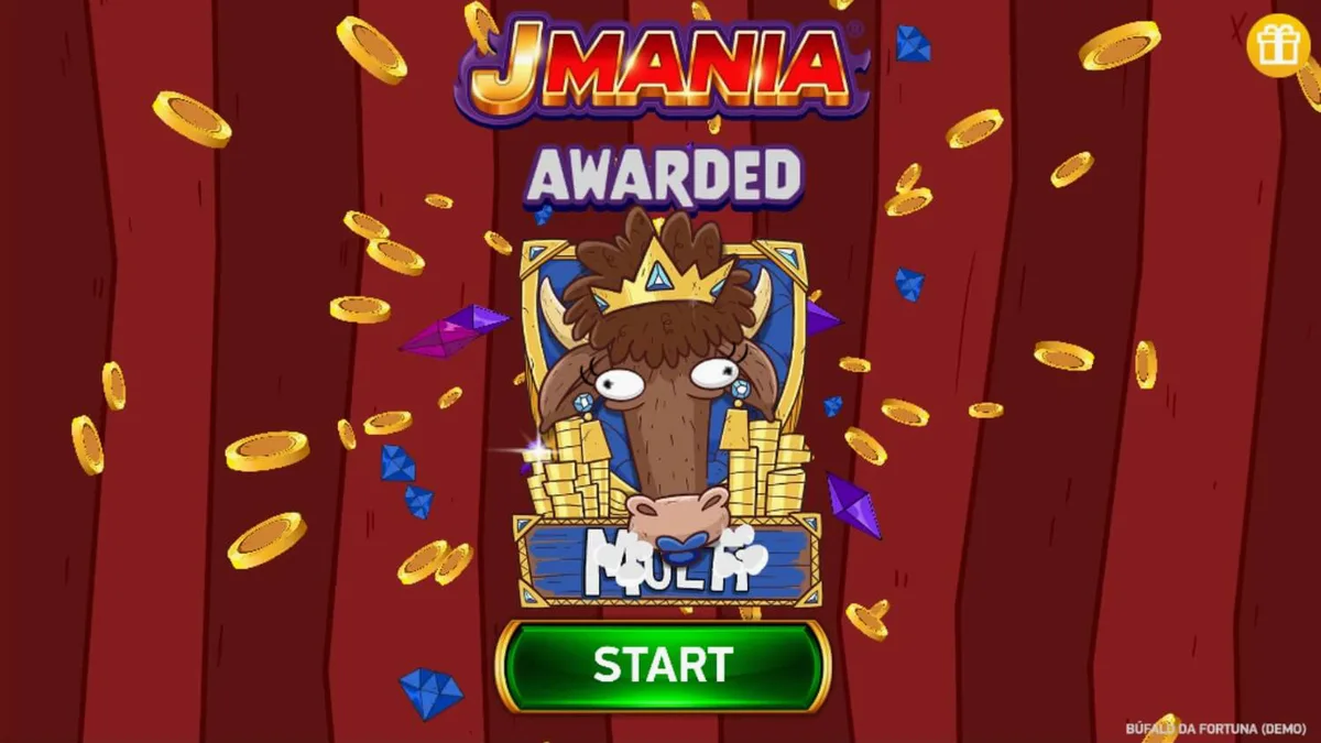 Tampilan grid 3x3 slot Buffalo da Fortuna dengan latar belakang pemandangan frontier