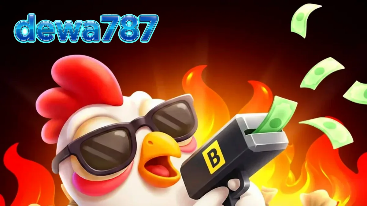 Tampilan visual slot Chicken Fire dengan tema ayam dan buah-buahan